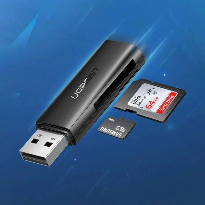 UGREEN CM264 TF/SD USB 3.0 atminties kortelių skaitytuvas juodas