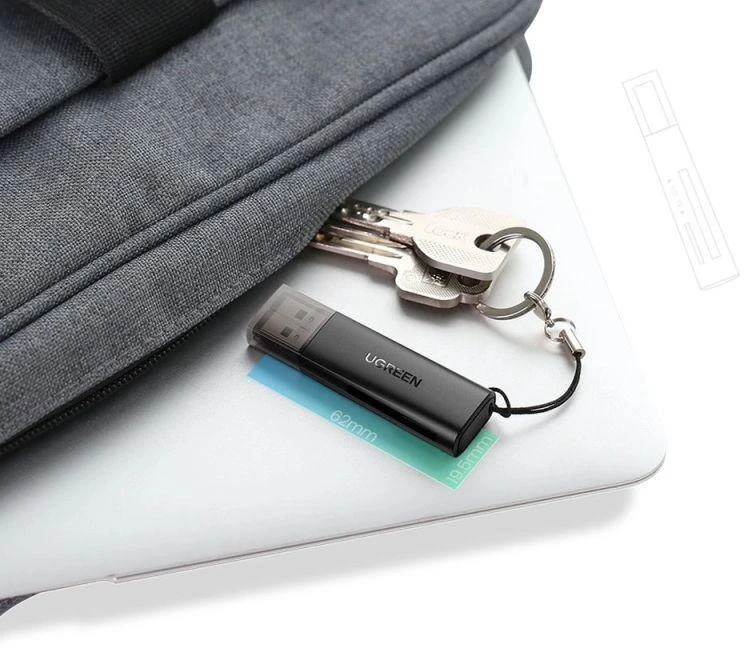 UGREEN CM264 TF/SD USB 3.0 atminties kortelių skaitytuvas juodas