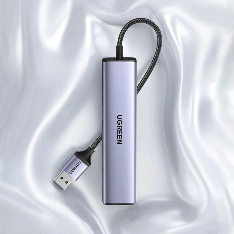 Ugreen daugiafunkcis USB 3.0 adapteris-HUB: 3x USB / Ethernet RJ-45 / USB Type-C PD, pilkas (CM475)