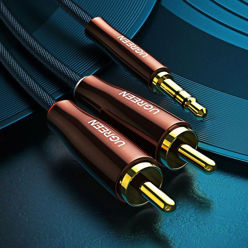 UGREEN AV170 kabelis 2x RCA Cinch kištukai - 3.5mm kištukas 2m