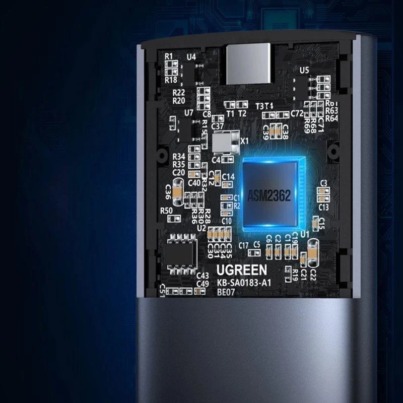Ugreen Išorinis korpusas SSD M.2 NGFF SATA 3.0 5Gbps (USB-C lizdas), pilkas