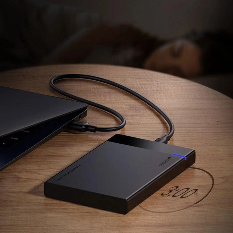 2.5 colio išorinis HDD / SSD korpusas UGREEN US221, SATA 3.0, USB-C, 50 cm (juodas)