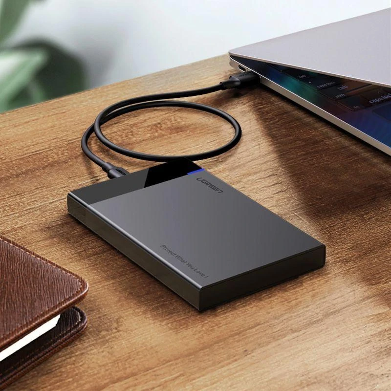 2.5 colio išorinis HDD / SSD korpusas UGREEN US221, SATA 3.0, USB-C, 50 cm (juodas)