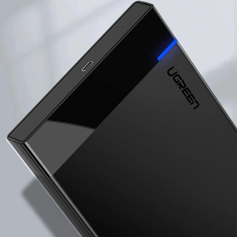 2.5 colio išorinis HDD / SSD korpusas UGREEN US221, SATA 3.0, USB-C, 50 cm (juodas)