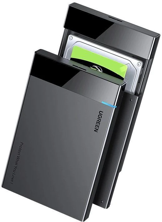 2.5 colio išorinis HDD / SSD korpusas UGREEN US221, SATA 3.0, USB-C, 50 cm (juodas)