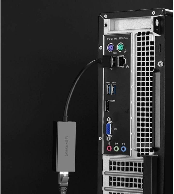 Tinklo adapteris UGREEN CR110 USB į RJ45 (juodas)