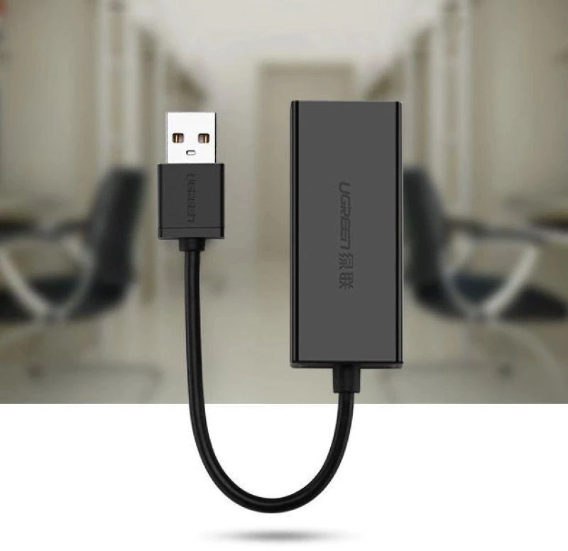 Tinklo adapteris UGREEN CR110 USB į RJ45 (juodas)