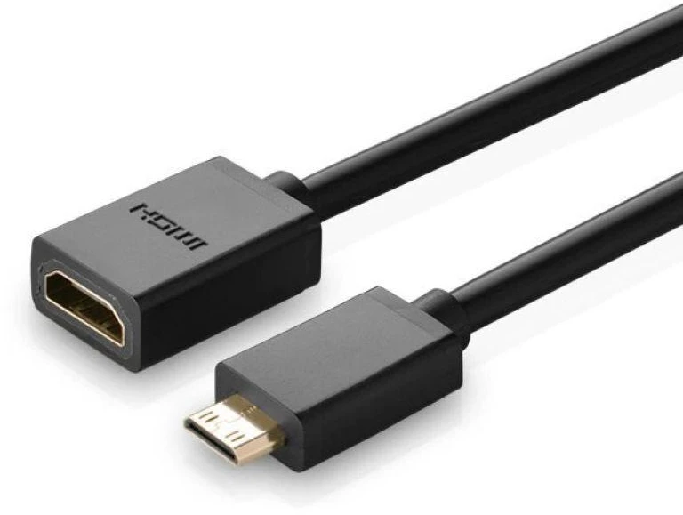 iLike UGREEN 20137 Mini HDMI adapteris į HDMI, 22cm - Juodas