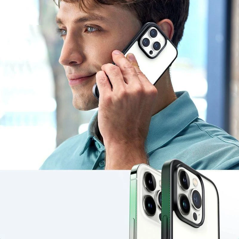 Ugreen Udėklas telefonui žalios spalvos LP635 Kickstand Protective Hard with Gel Frame and Built-in su stoveliu Apple iPhone 14 Pro dėklas telefonui juodos spalvos (90926)