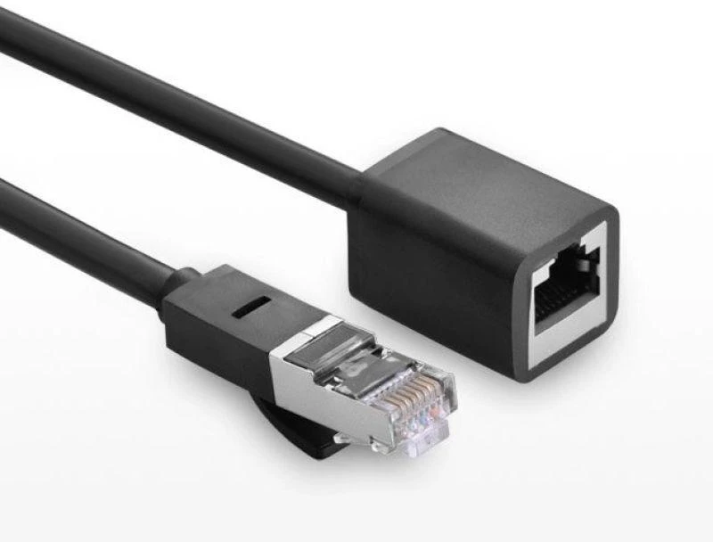 UGREEN Cat 6 FTP Ethernet RJ45 prailginimo lizdai vyrams ir moterims su ekranuojančiais 2 m juodais