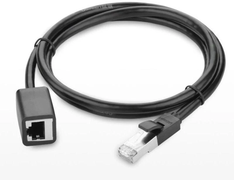 UGREEN Cat 6 FTP Ethernet RJ45 prailginimo lizdai vyrams ir moterims su ekranuojančiais 2 m juodais