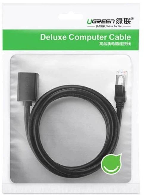 UGREEN Cat 6 FTP Ethernet RJ45 prailginimo lizdai vyrams ir moterims su ekranuojančiais 2 m juodais