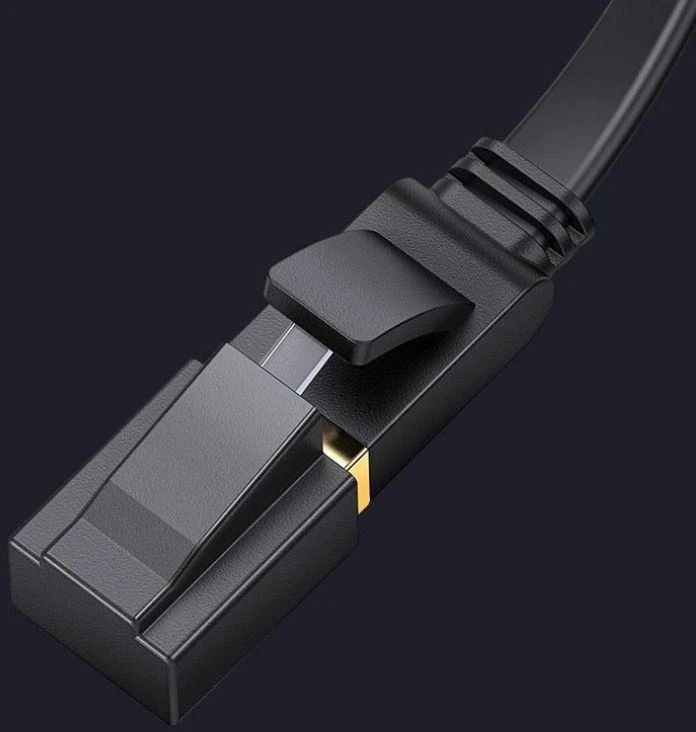 Plokščias tinklo kabelis UGREEN NW106 Ethernet RJ45, Cat.7, STP, 10m (juodas)