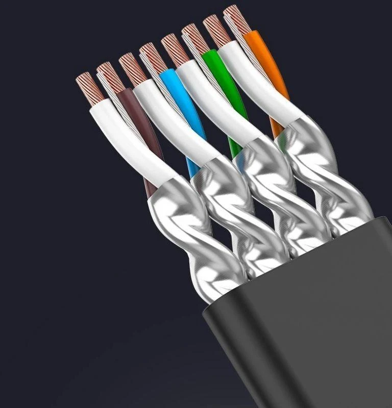 Plokščias tinklo kabelis UGREEN NW106 Ethernet RJ45, Cat.7, STP, 10m (juodas)