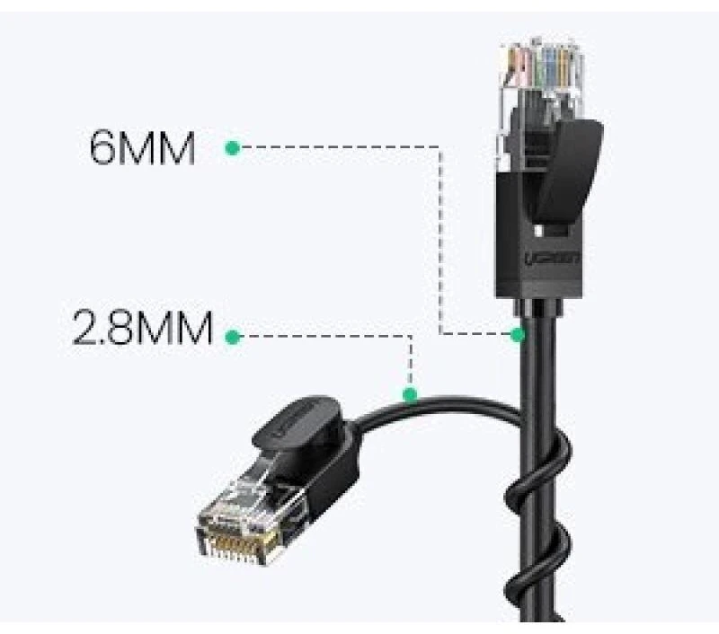 UGREEN NW122 Ethernet kabelis RJ45 Cat6A UTP 5m - Juodas