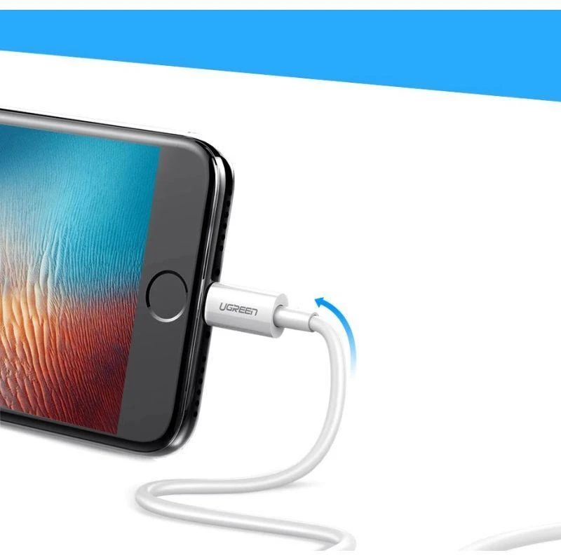 UGREEN nikeliuotas USB - Lightning laidas MFi 1m
