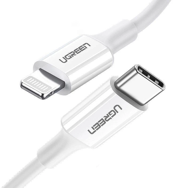 USB laidas Ugreen US171 MFi USB-C iki Lightning 3A 1.0m baltas