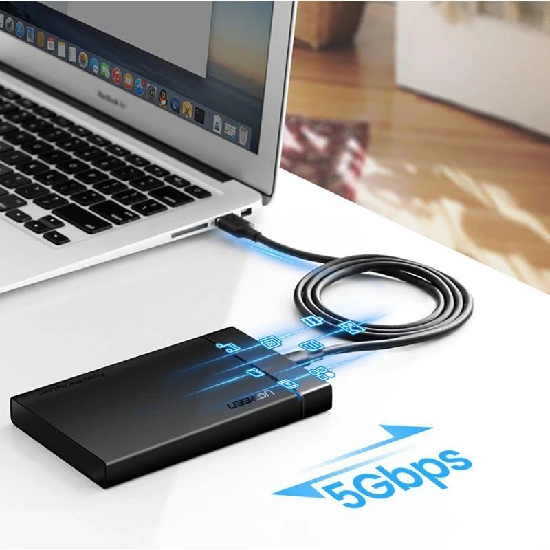 Ugreen US184 20882 USB-A 3.0 / USB-C 3A kabelis 1m – juodos spalvos