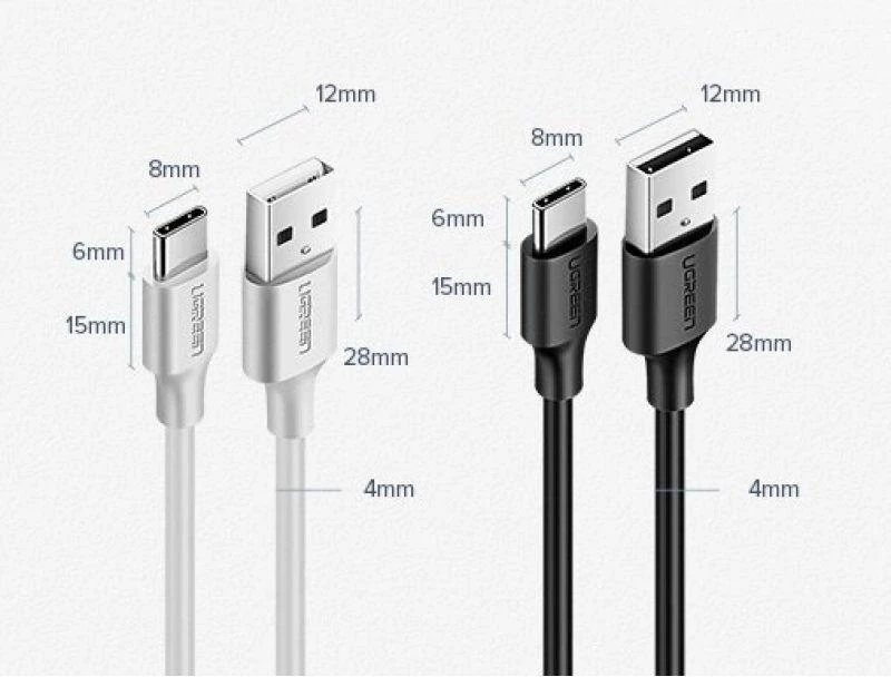 UGREEN nikelio USB-C kabelis 1.5m - Juodas