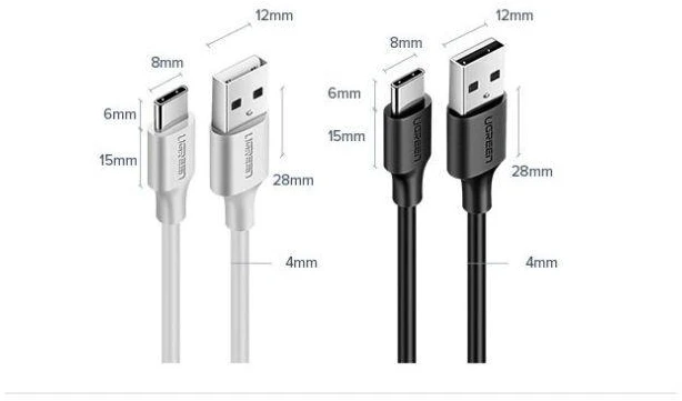 Nikeliu dengtas USB-C kabelis UGREEN 2m