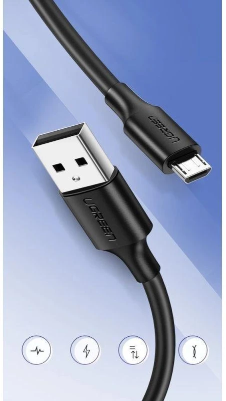 UGREEN USB - Micro USB laidas QC 3.0 2.4A 2m juodas