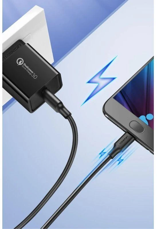 UGREEN USB - Micro USB laidas QC 3.0 2.4A 2m juodas
