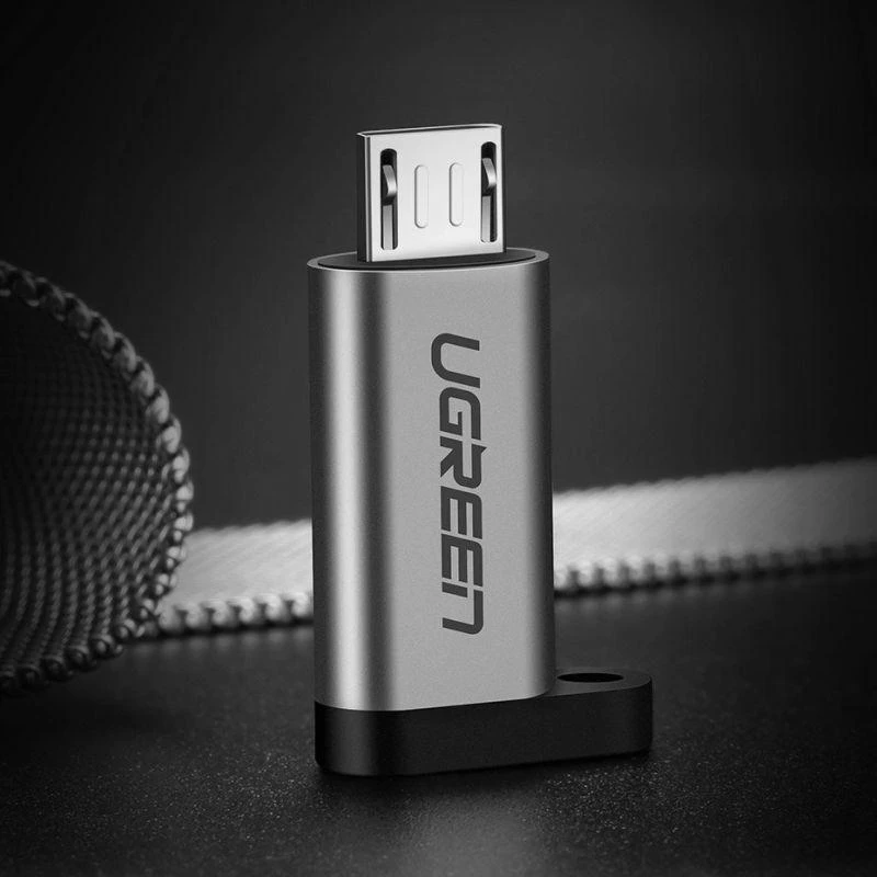 USB-C – micro USB adapteris UGREEN US282 Pilkas