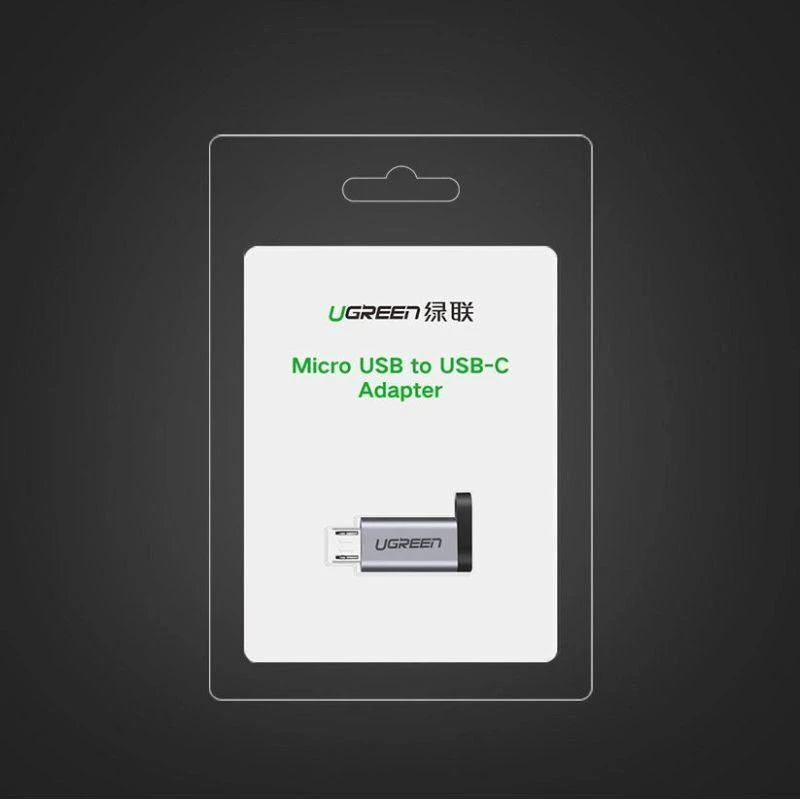 USB-C – micro USB adapteris UGREEN US282 Pilkas