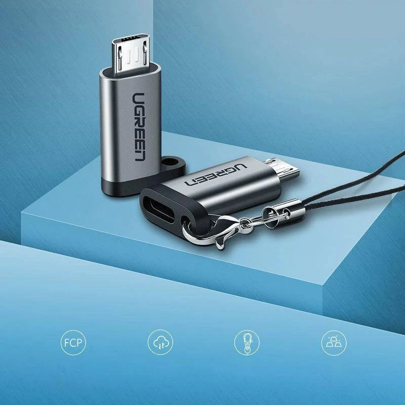 USB-C – micro USB adapteris UGREEN US282 Pilkas