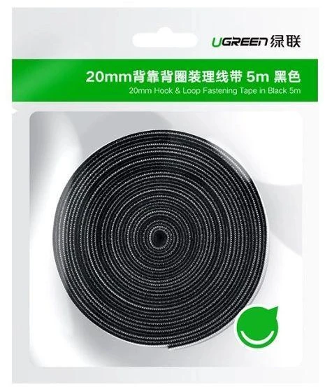 Ugreen Velcro kabelio organizatorius 5m juodas (40356)