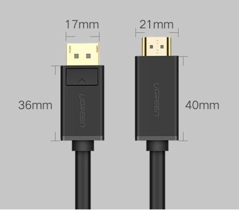 Kabelis Ugreen DP101 DisplayPort to HDMI 1.5m juodas