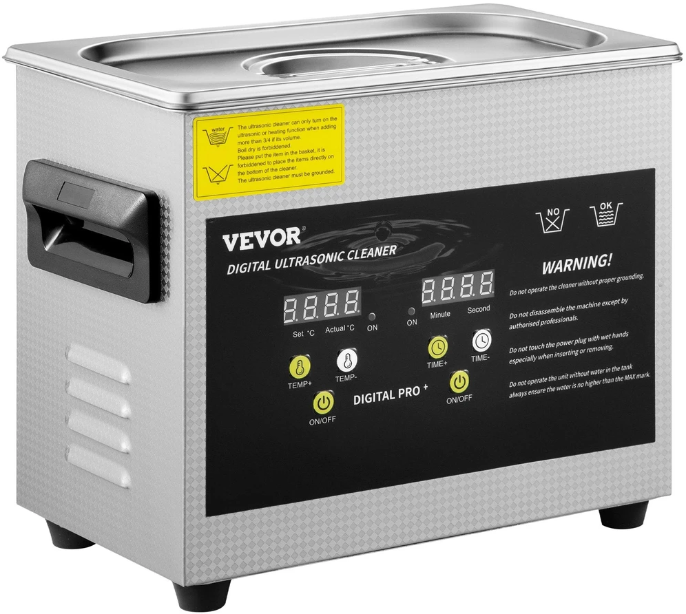 VEVOR 3L ultragarsinis valymo įrenginys su šildytuvu