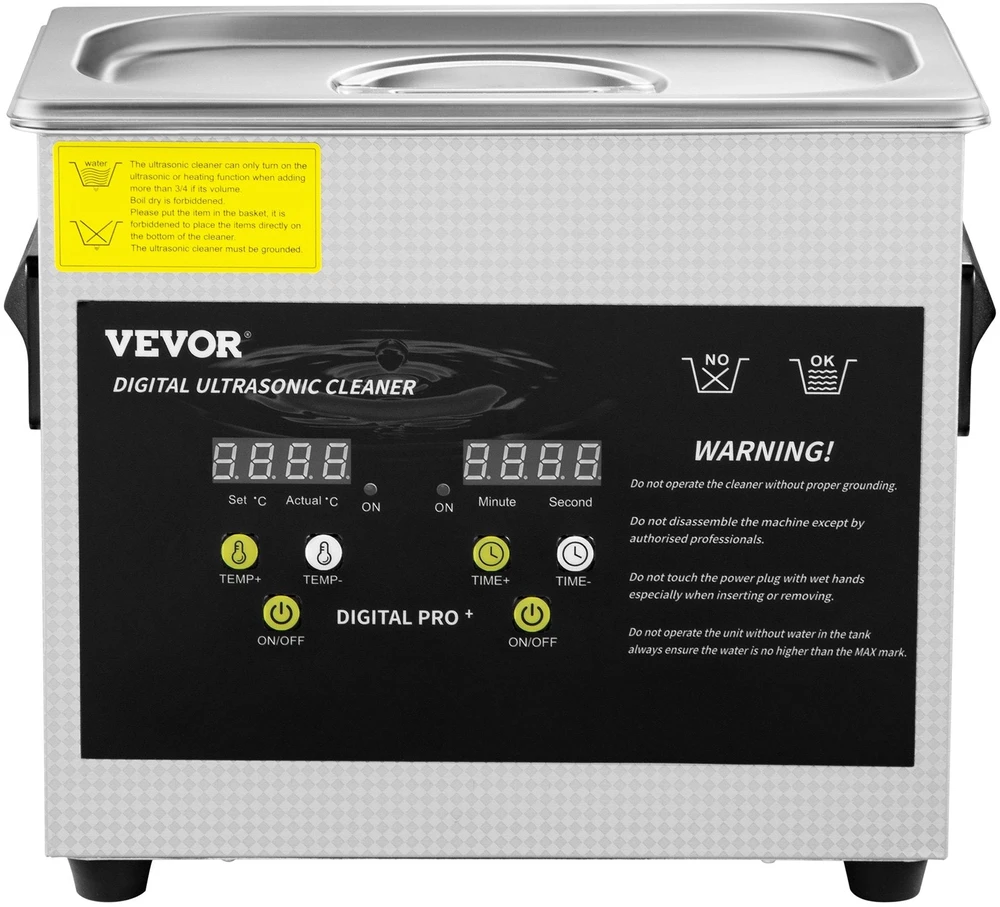 VEVOR 3L ultragarsinis valymo įrenginys su šildytuvu