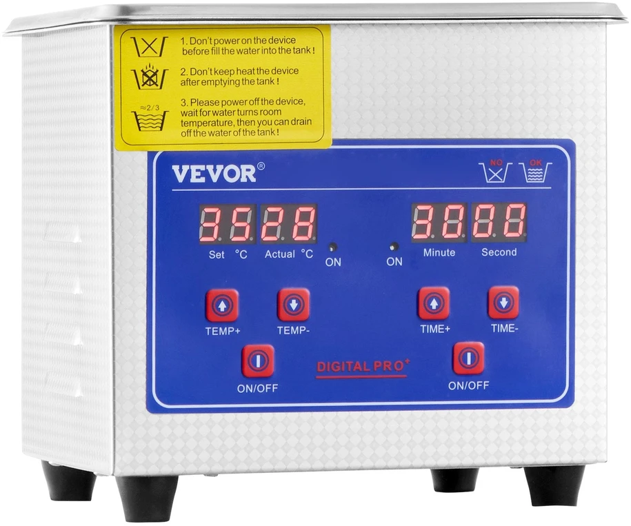 VEVOR 1,3 l ultragarso valymo įrenginys iš nerūdijančio plieno