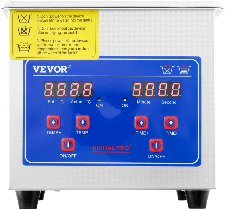 VEVOR 1,3 l ultragarso valymo įrenginys iš nerūdijančio plieno