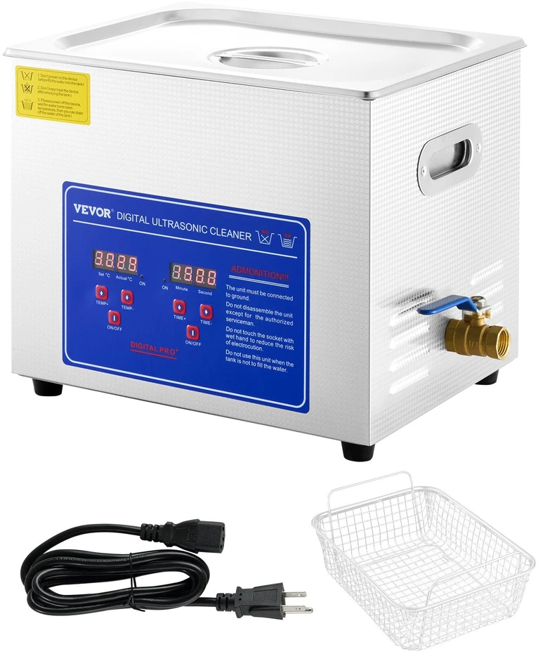 VEVOR 10 l ultragarsinis valymo aparatas nerūdijantis plienas