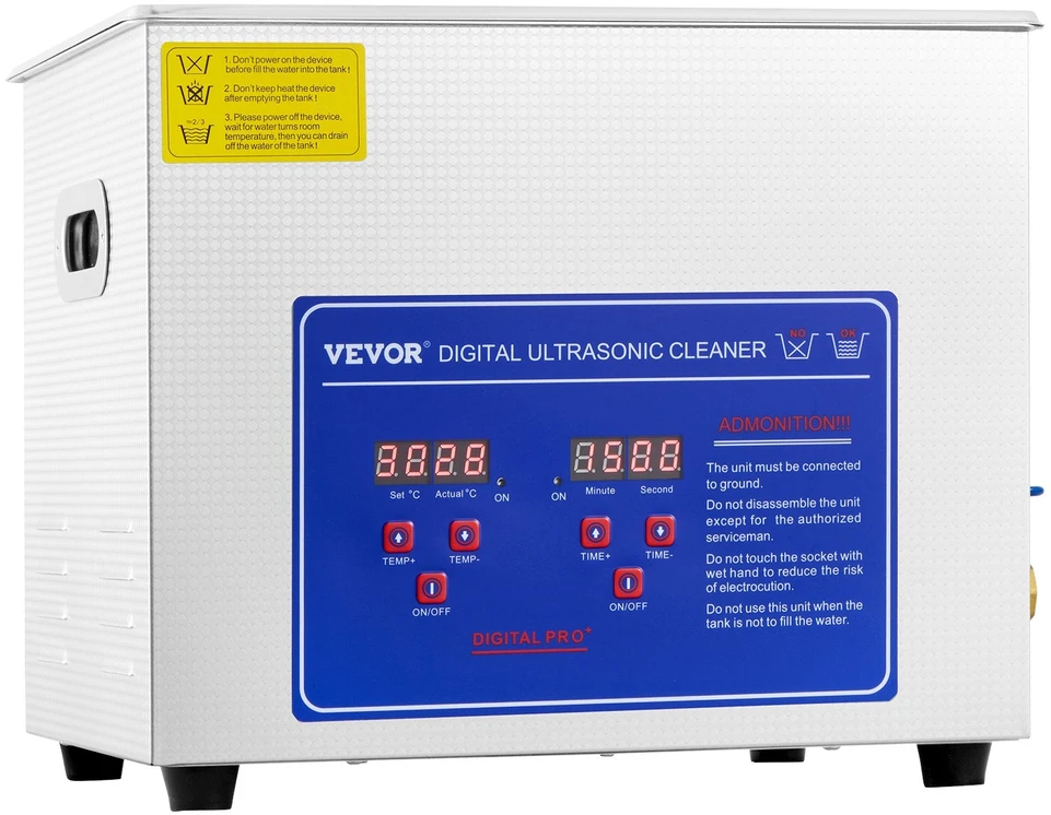 VEVOR 10 l ultragarsinis valymo aparatas nerūdijantis plienas