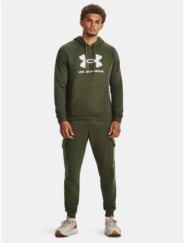 Under Armour fliso džemperis su gobtuvu ir logotipu, M dydis, 1379758-390