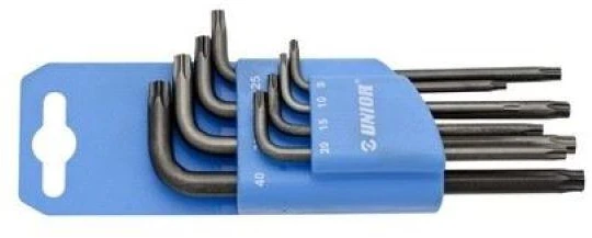 UNIOR TX 9-40 raktų rinkinys ant plastikinio laikiklio