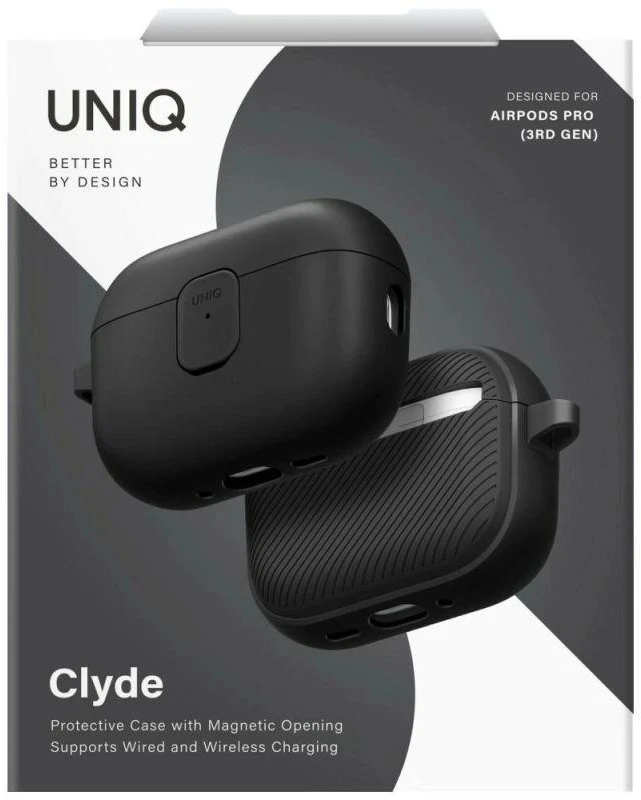 Uniq Clyde dėklas skirta AirPods Pro 3 - juoda ir pilka