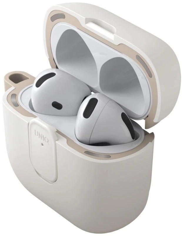 „Uniq Clyde Lock“ dėklas „AirPods 4“ ausinėms – smėlio spalvos