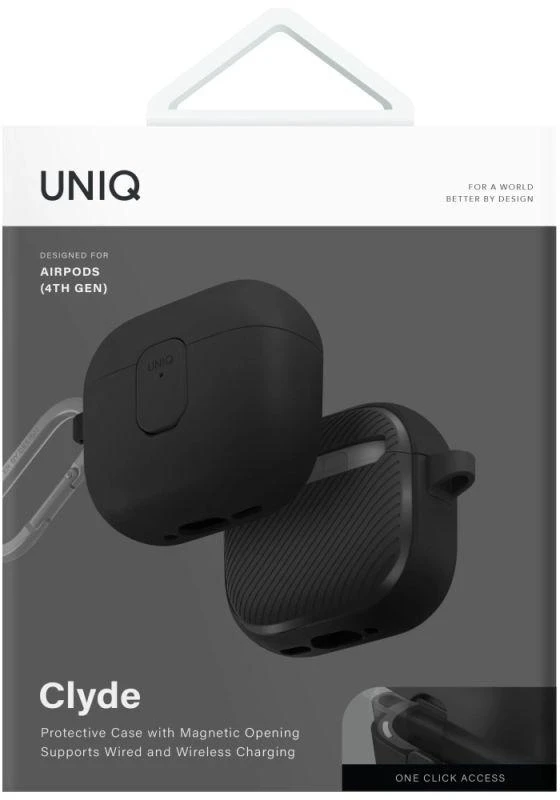 Uniq Clyde Lock dėklas AirPods 4 - Juodas