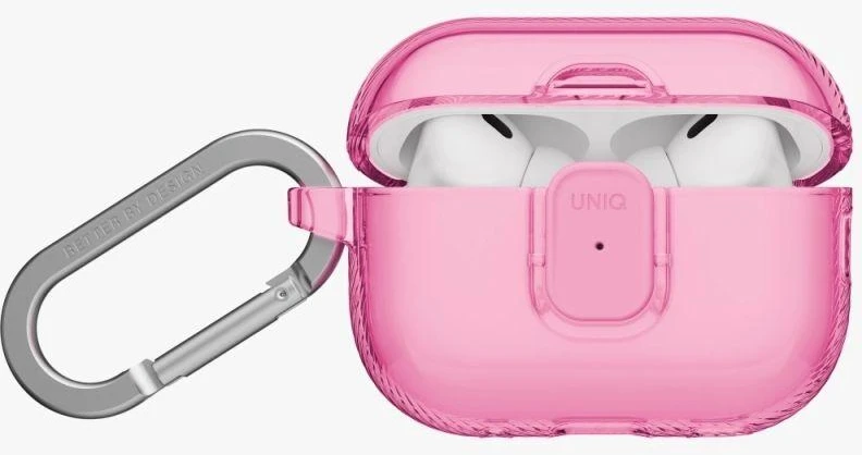 Uniq Glase Pro dėklas su užraktu, skirtas AirPods Pro 3 - Skaidrus Rožinis