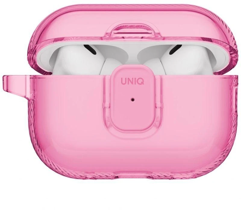 Uniq Glase Pro dėklas su užraktu, skirtas AirPods Pro 3 - Skaidrus Rožinis