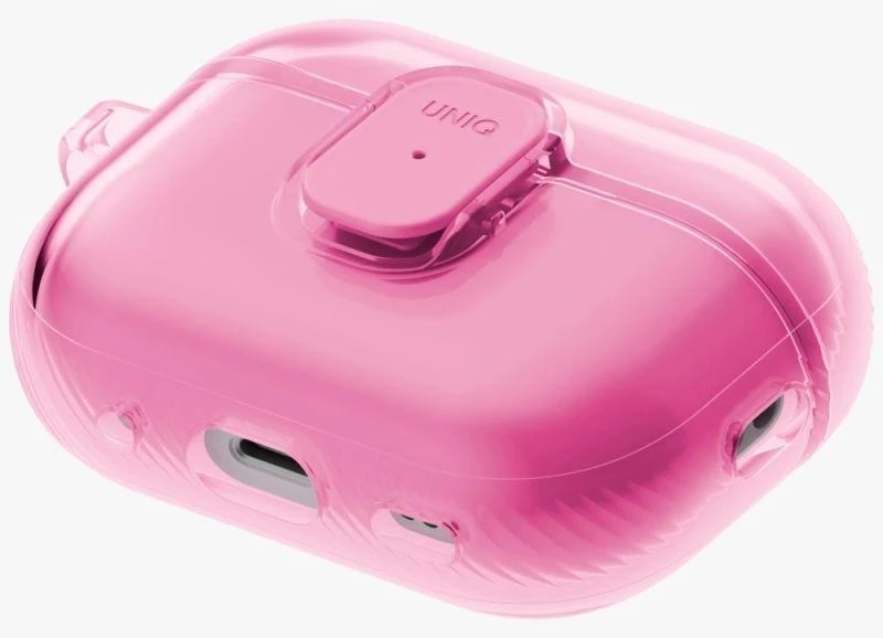 Uniq Glase Pro dėklas su užraktu, skirtas AirPods Pro 3 - Skaidrus Rožinis