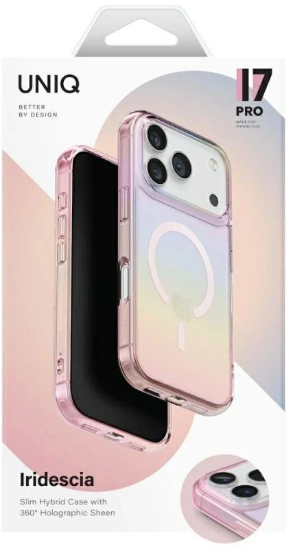 UNIQ Iridescia dėklas skirtas Apple iPhone 17 Pro Magclick Charging rožinės spalvos prism