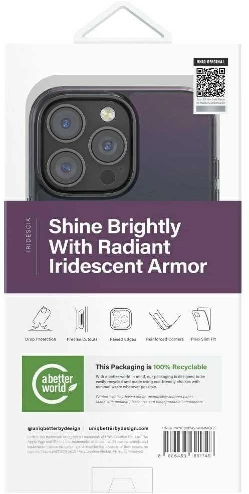 Uniq Iridescia Magclick įkrovimo dėklas, skirtas iPhone 16 Pro Max - Juodas
