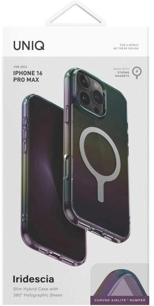 Uniq Iridescia Magclick įkrovimo dėklas, skirtas iPhone 16 Pro Max - Juodas