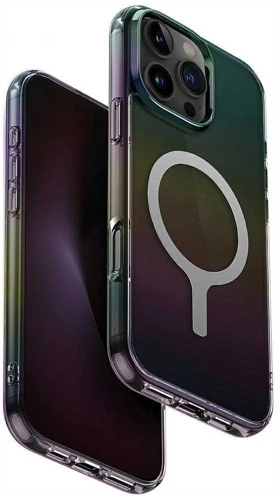 Uniq Iridescia Magclick įkrovimo dėklas, skirtas iPhone 16 Pro Max - Juodas