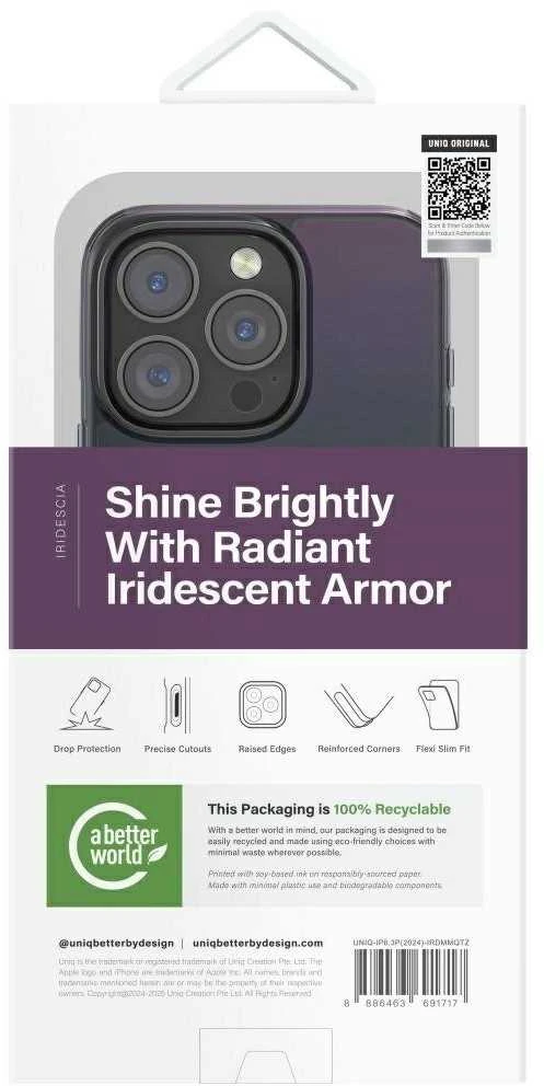 Uniq Iridescia Magclick įkrovimo dėklas, skirtas iPhone 16 Pro - Juodas